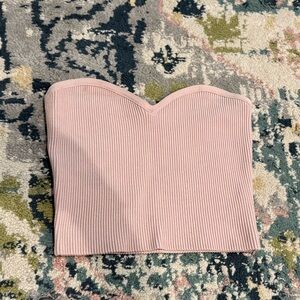 Babaton Light Pink Ribbed Top